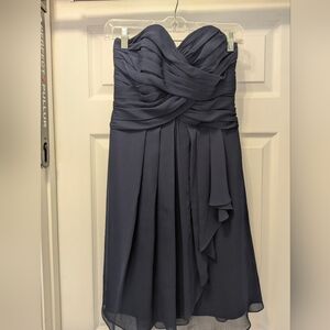 David’s Bridal Bridesmaid Navy Strapless Dress- NWT